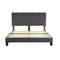 Bed Frame Mattress Base Wooden Velvet Headboard Grey