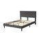 Bed Frame Velvet Mattress Base Platform Wooden Headboard Grey
