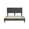 Bed Frame Velvet Mattress Base Platform Wooden Headboard Grey