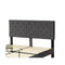 Bed Frame Velvet Mattress Base Platform Wooden Headboard Grey