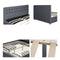 Bed Frame with 4 Storage Drawers Wooden Fabric Headboard