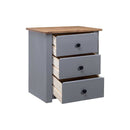 Bedside Cabinet Grey 46 X 40 X 57 Cm Pinewood Panama Range