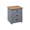 Bedside Cabinet Grey 46 X 40 X 57 Cm Pinewood Panama Range