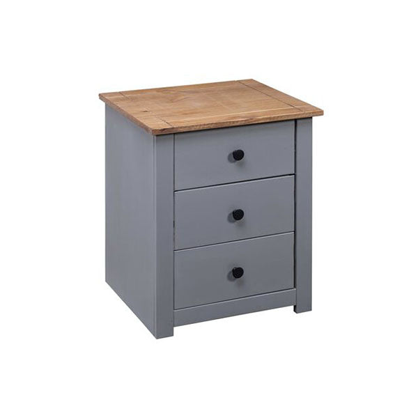 Bedside Cabinet Grey 46 X 40 X 57 Cm Pinewood Panama Range