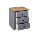 Bedside Cabinet Grey 46 X 40 X 57 Cm Pinewood Panama Range