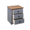 Bedside Cabinet Grey 46 X 40 X 57 Cm Pinewood Panama Range