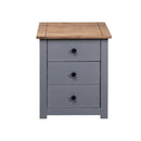 Bedside Cabinet Grey 46 X 40 X 57 Cm Pinewood Panama Range