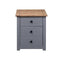 Bedside Cabinet Grey 46 X 40 X 57 Cm Pinewood Panama Range