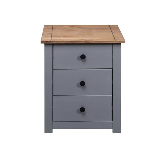 Bedside Cabinet Grey 46 X 40 X 57 Cm Pinewood Panama Range