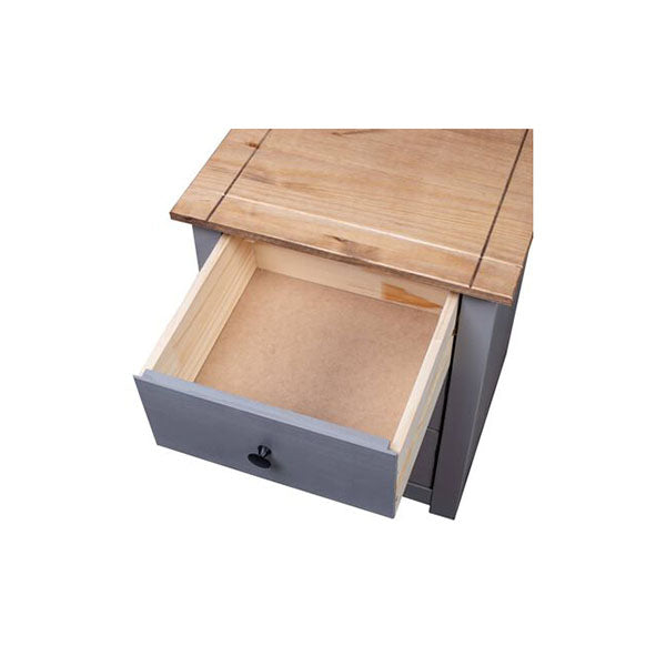 Bedside Cabinet Grey 46 X 40 X 57 Cm Pinewood Panama Range