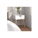Bedside Cabinet High Gloss White 40 X 40 X 56 Cm Engineered Wood