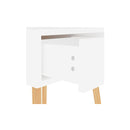 Bedside Cabinet High Gloss White 40 X 40 X 56 Cm Engineered Wood