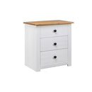Bedside Cabinet White 46 X 40 X 57 Cm Pinewood Panama Range