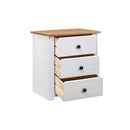 Bedside Cabinet White 46 X 40 X 57 Cm Pinewood Panama Range