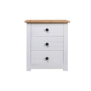 Bedside Cabinet White 46 X 40 X 57 Cm Pinewood Panama Range