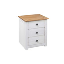 Bedside Cabinet White 46 X 40 X 57 Cm Pinewood Panama Range