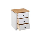 Bedside Cabinet White 46 X 40 X 57 Cm Pinewood Panama Range