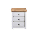 Bedside Cabinet White 46 X 40 X 57 Cm Pinewood Panama Range