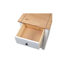 Bedside Cabinet White 46 X 40 X 57 Cm Pinewood Panama Range