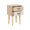 2 Drawers Solid Pinewood Bedside Cabinet