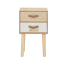 2 Drawers Solid Pinewood Bedside Cabinet
