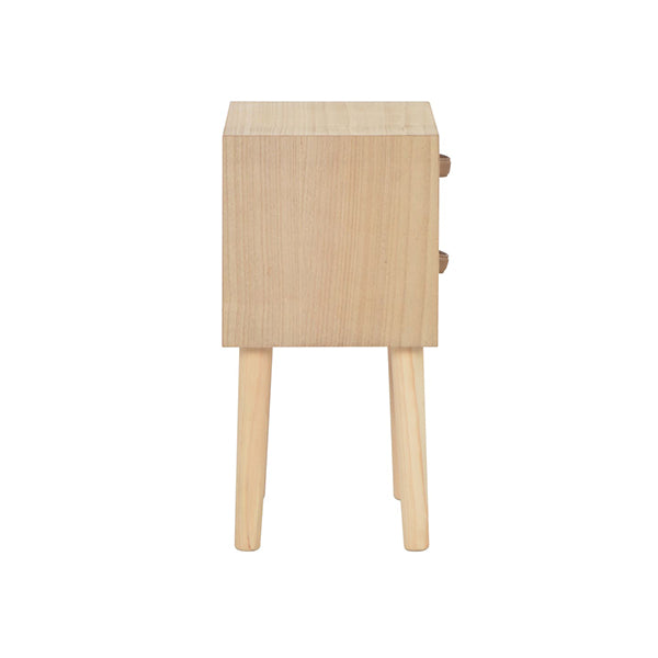 2 Drawers Solid Pinewood Bedside Cabinet