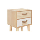 2 Drawers Solid Pinewood Bedside Cabinet