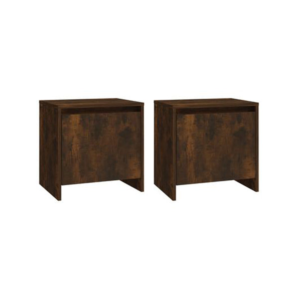 Bedside Cabinets 2 Pcs Smoked Oak Engineered Wood