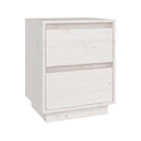 Bedside Cabinets 2 Pcs White 40 X 35 X 50 Cm Solid Wood Pine