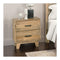 Bedside Table 2 Drawers Night Stand Solid Wood Storage Light Brown