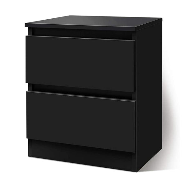 Bedside Table Nightstand Storage Cabinet Side End Table Black