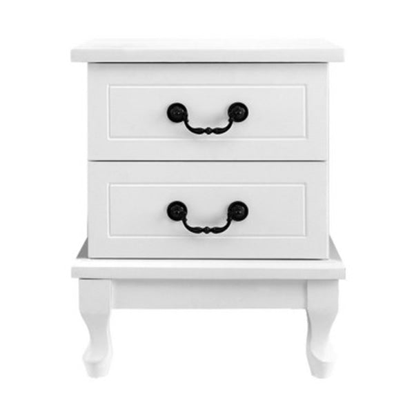 Bedside Tables 2 Drawers Side Table French Nightstand Storage Cabinet