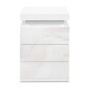 Bedside Tables 3 Drawers Rgb Led High Gloss Nightstand