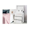 Bedside Tables 3 Drawers Rgb Led High Gloss Nightstand