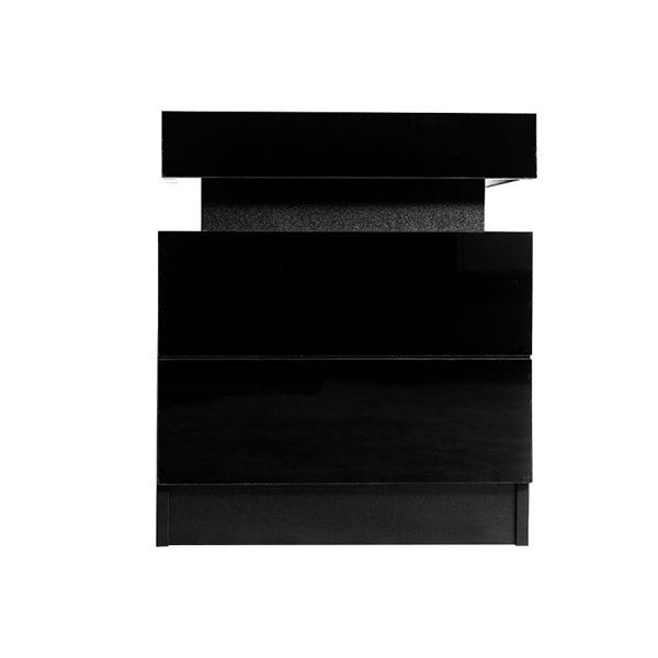 Bedside Tables Drawers Rgb Led Side Table High Gloss Nightstand