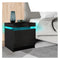 Bedside Tables Drawers Rgb Led Side Table High Gloss Nightstand