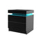 Bedside Tables Drawers Rgb Led Side Table High Gloss Nightstand