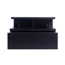 Bedside Tables Led Side Table Storage Drawer Floating Nightstand Black