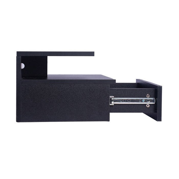 Bedside Tables Led Side Table Storage Drawer Floating Nightstand Black