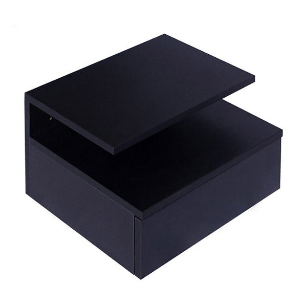 Bedside Tables Led Side Table Storage Drawer Floating Nightstand Black