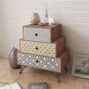 Bedside Cabinet With 3 Drawers - Brown