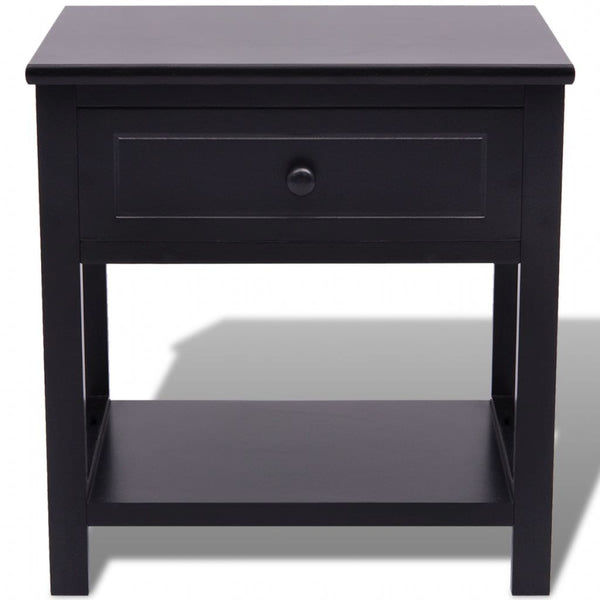 Bedside Cabinet Wood - Black