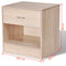 Bedside Cabinets With Drawer (2 Pcs) - Oak Colour