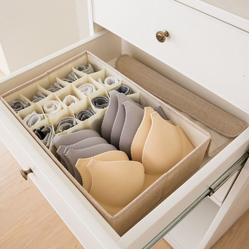 Beige Flip Top Underwear Storage Box