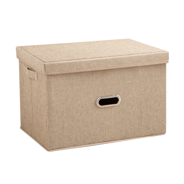 Beige Extra Large Foldable Canvas Storage Box