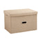 Beige Small Foldable Canvas Storage Box