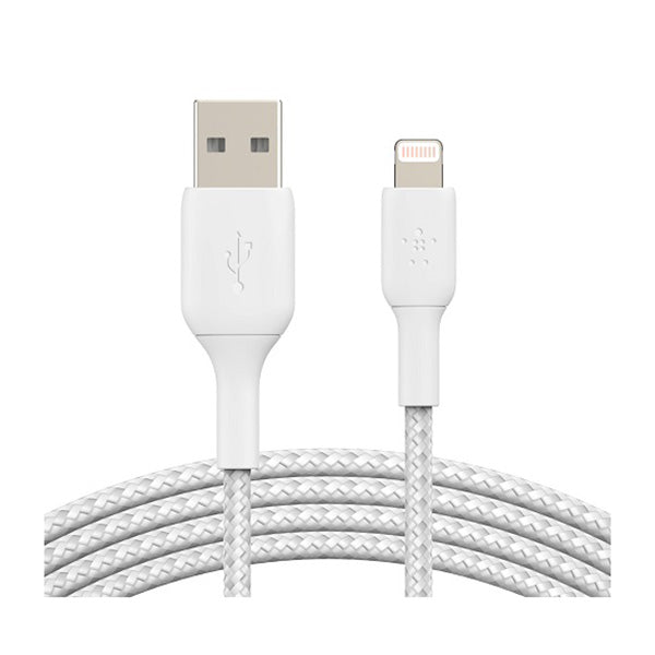 Belkin Braided Lightning To Usb A Cable White Mfi Certified