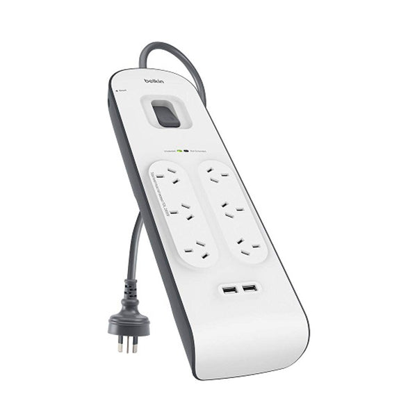 Belkin Usb Charging 6 Outlet Surge Protection Strip White Grey