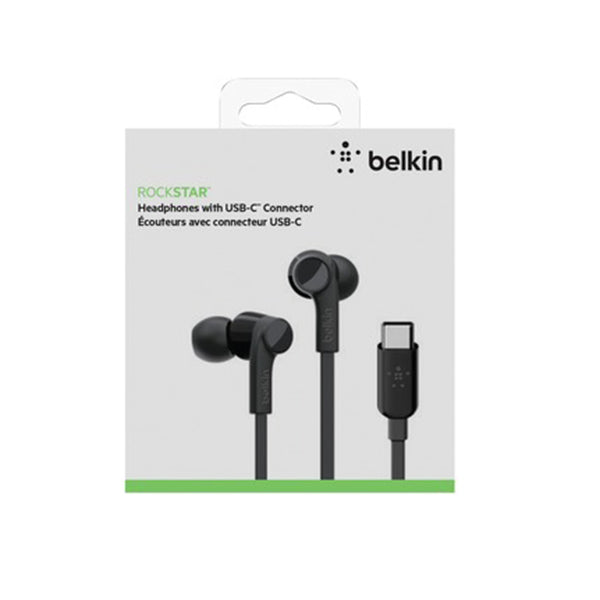 Belkin Wired Over The Head Headphone Usb Type C Black