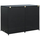 Double Wheelie Bin Shed Poly Rattan Black 148X80X111 Cm